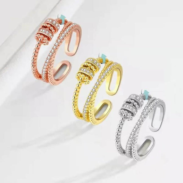 Triple Spiral Anti-Anxiety Ring for Women
