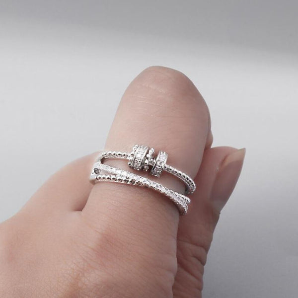 Triple Spiral Anti-Anxiety Ring for Women