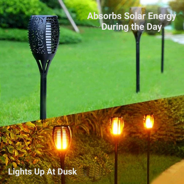 Solar Lantern With Flickering Flame