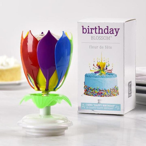 Multicolour Musical Lotus Rotating Birthday Candle