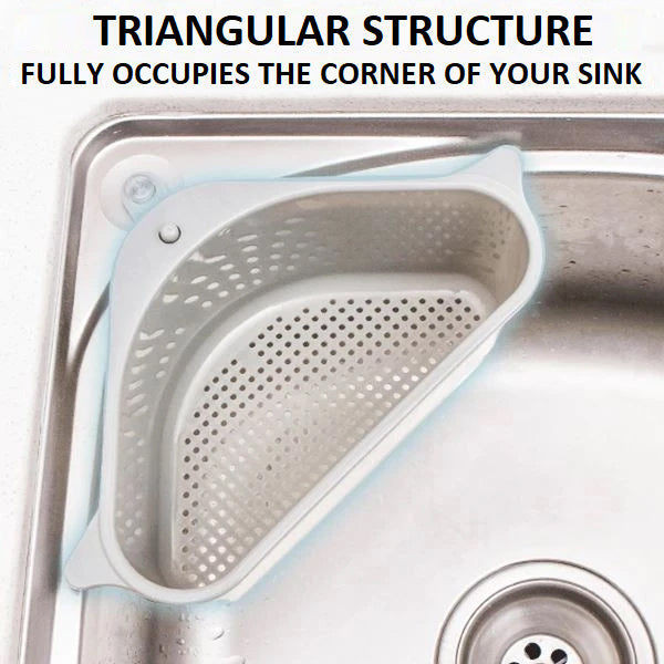 Triangular sink drain shelf