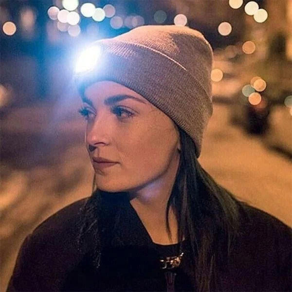 Wool Beanie With LED Lamp