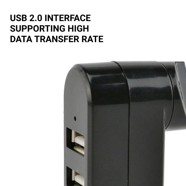 Mini Hub Rotatable with 3-Ports USB 2.0